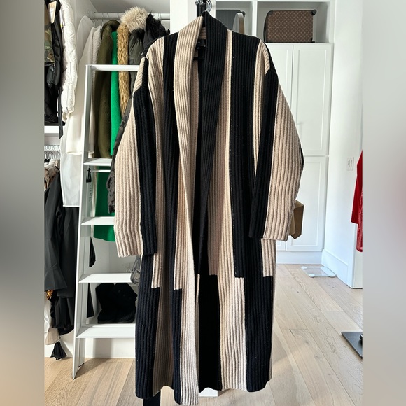 Joseph Striped Ribbed Wool Sweater Coat (XL) - Picture 5 of 5